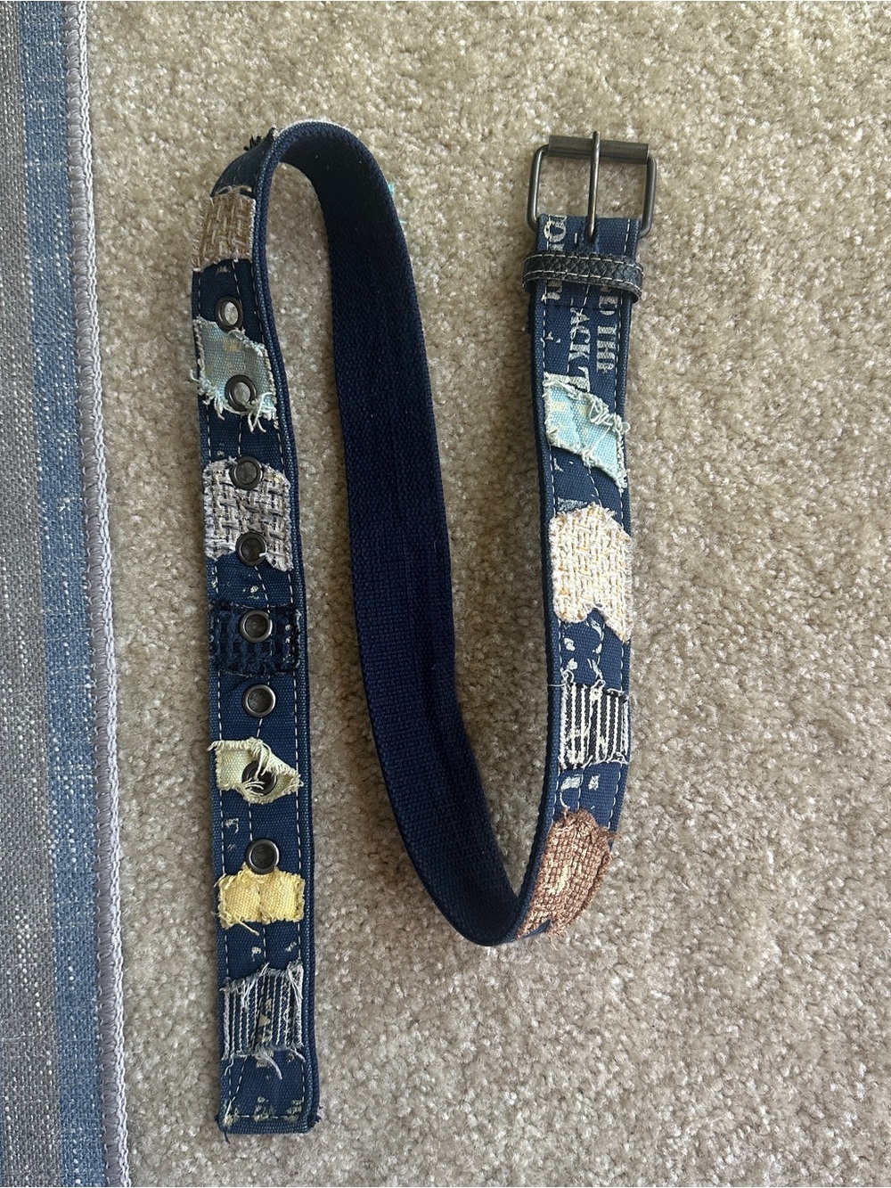 Women’s Navy Patchwork Casual Belt